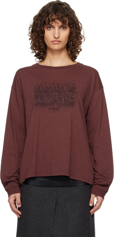 Photo: Maison Margiela Burgundy Cotton Numerical T-shirt