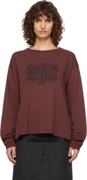 Maison Margiela Burgundy Cotton Numerical T-shirt