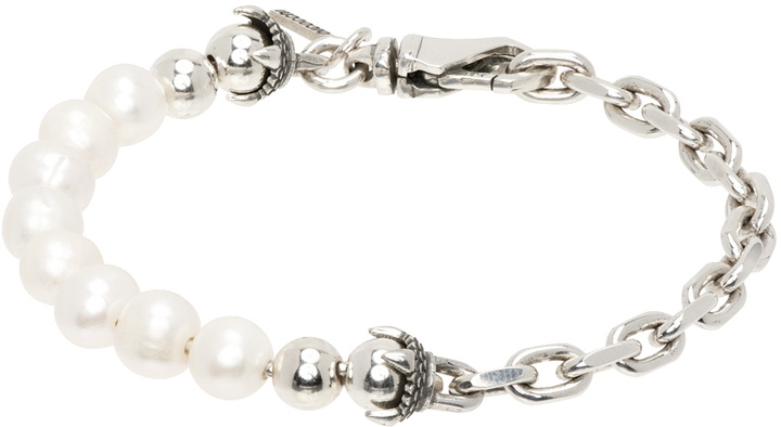 Photo: Emanuele Bicocchi SSENSE Exclusive Silver Pearl Bracelet