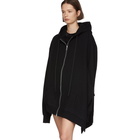 Unravel Black Terry Brushed Asymmetric Zip Hoodie