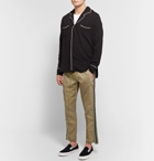 Rhude - Traxedo Tapered Webbing-Trimmed Cotton-Twill Drawstring Trousers - Men - Beige