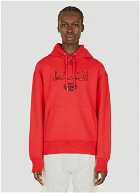 Embroidered Arabic Hooded Sweatshirt in Red