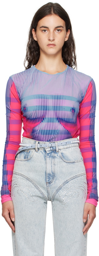 Photo: Y/Project Pink & Blue Jean Paul Gaultier Edition Body Morph Bodysuit