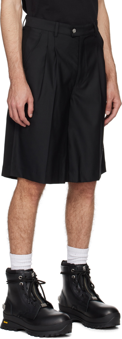 C2H4 Black Raw Edge Shorts