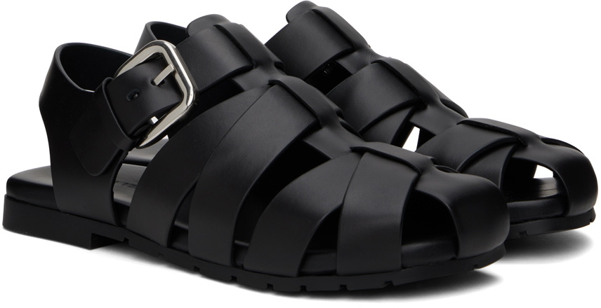 Bottega Veneta Black Alfie Sandals