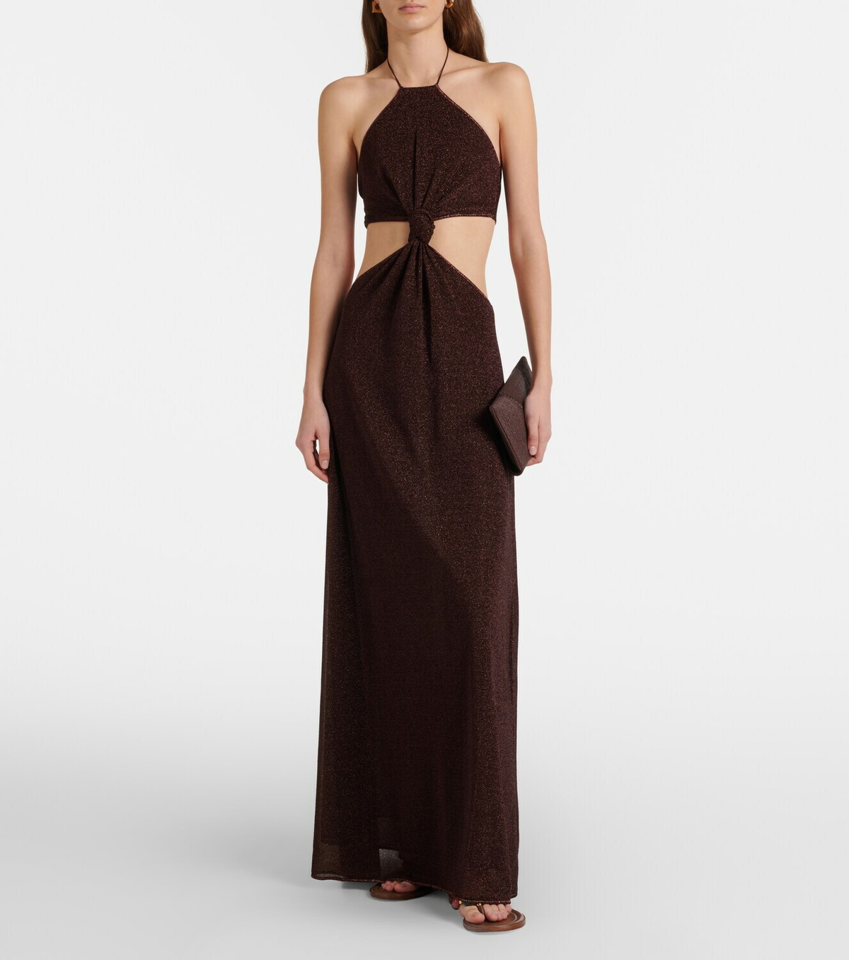 Oséree Lumière cutout halterneck maxi dress
