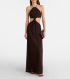 Oséree Lumière cutout halterneck maxi dress