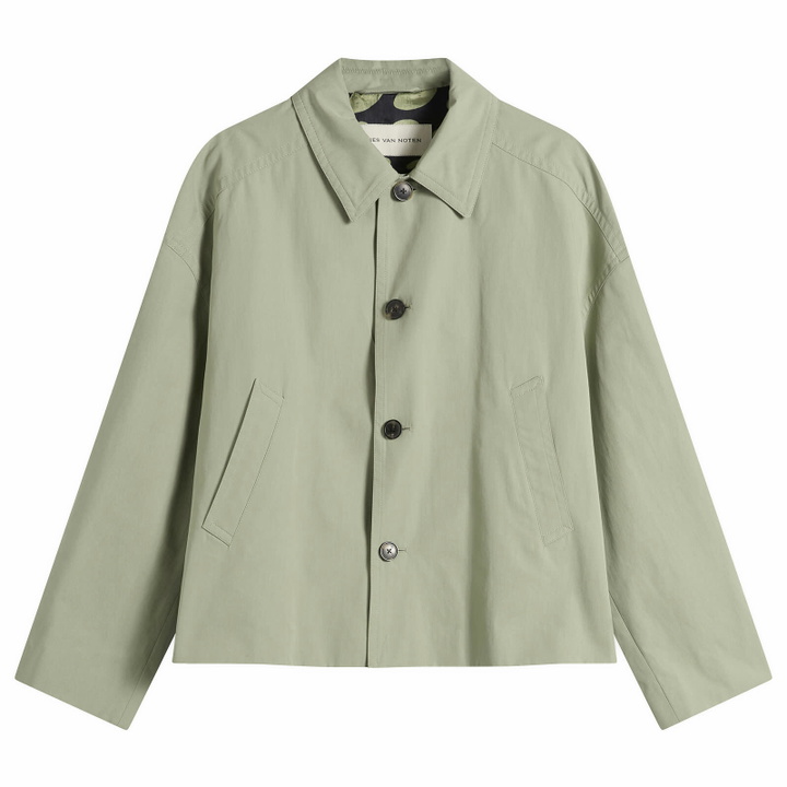 Photo: Dries Van Noten Men's Washed Heavyweight Cotton Jacket in Pistache