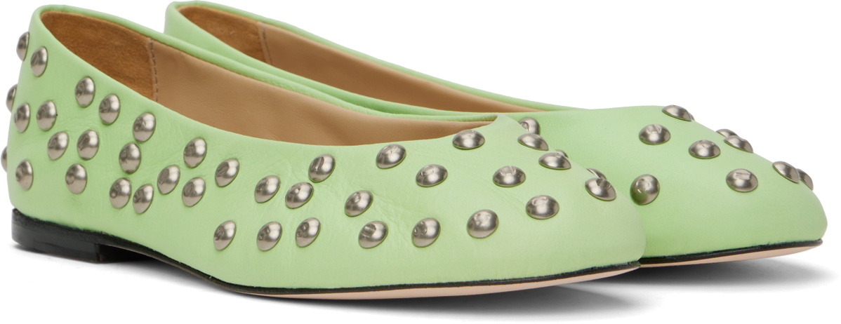 Gimaguas Green 'Bailarina' Studs Ballerina Flats