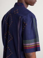 Kardo - Rohit Camp-Collar Striped Cotton Shirt - Blue