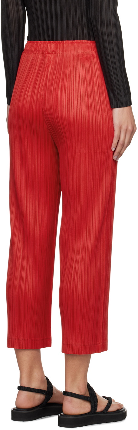 PLEATS PLEASE ISSEY MIYAKE Red Thicker Bottoms 1 Trousers Pleats