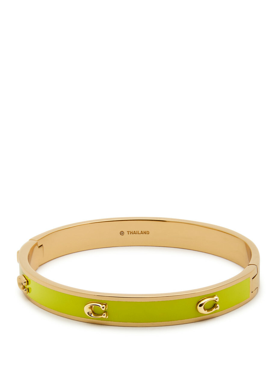 Coach Pegged Signature Logo Enamelled Bracelet - Green - One Size