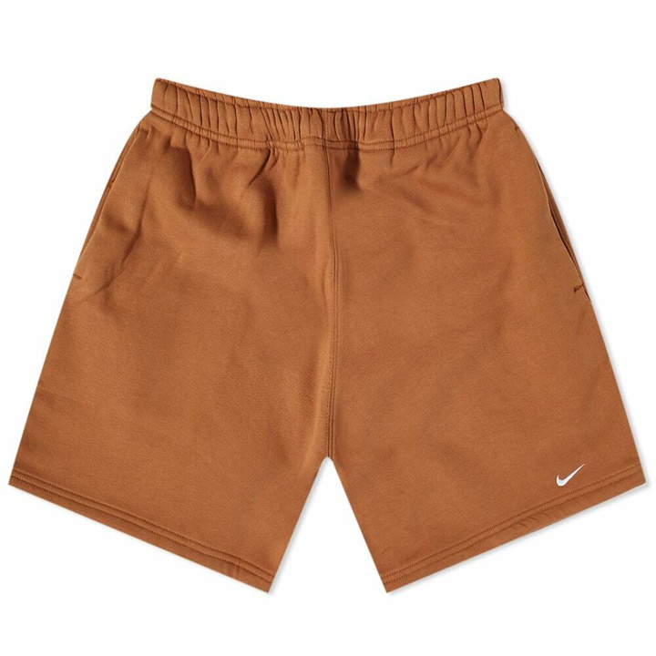 Photo: Nike Men's Nrg Solo Swoosh Fleece Short in Ale Brown/White