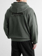 Neighborhood - Logo-Embroidered Garment-Dyed Cotton-Jersey Hoodie - Gray