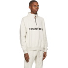 Essentials Grey Mock Neck Half-Zip Sweatshirt