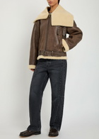 JW Anderson Shearling and Leather Jacket Brown