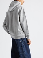 Loewe - Leather-Trimmed Cotton-Jersey Hoodie - Gray