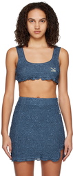 Yuzefi Blue Cropped Tank Top