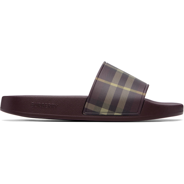 Photo: Burberry Burgundy Check Slides