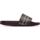 Burberry Burgundy Check Slides