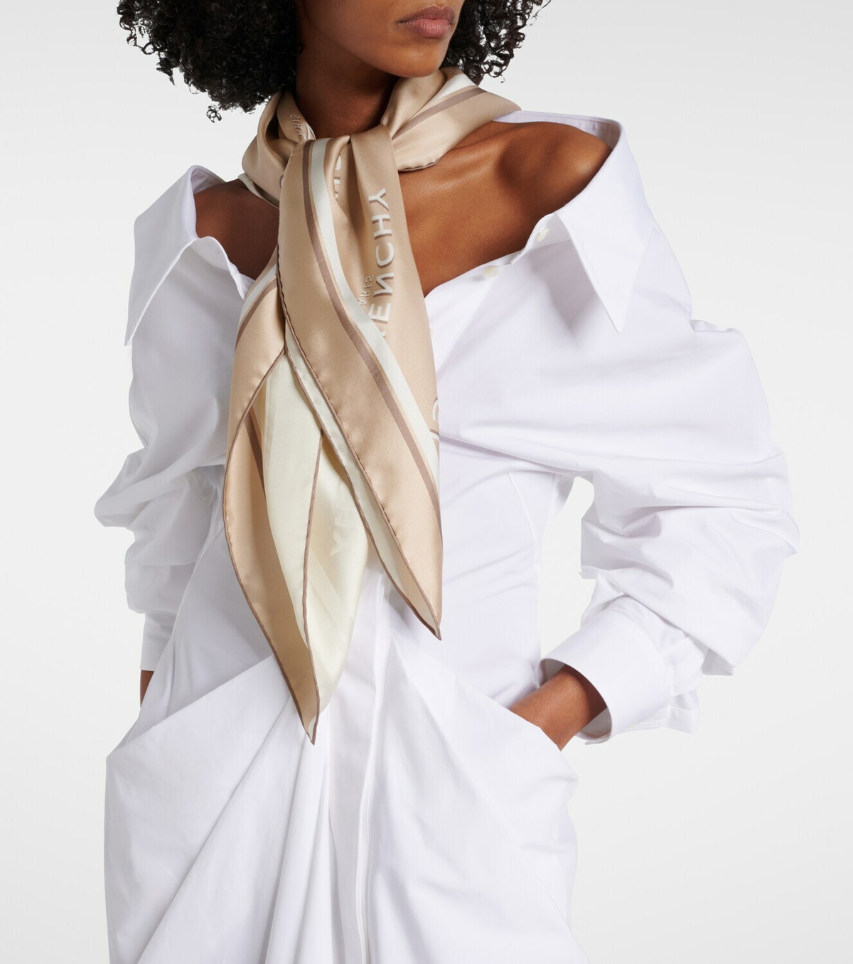 Givenchy Logo silk twill scarf