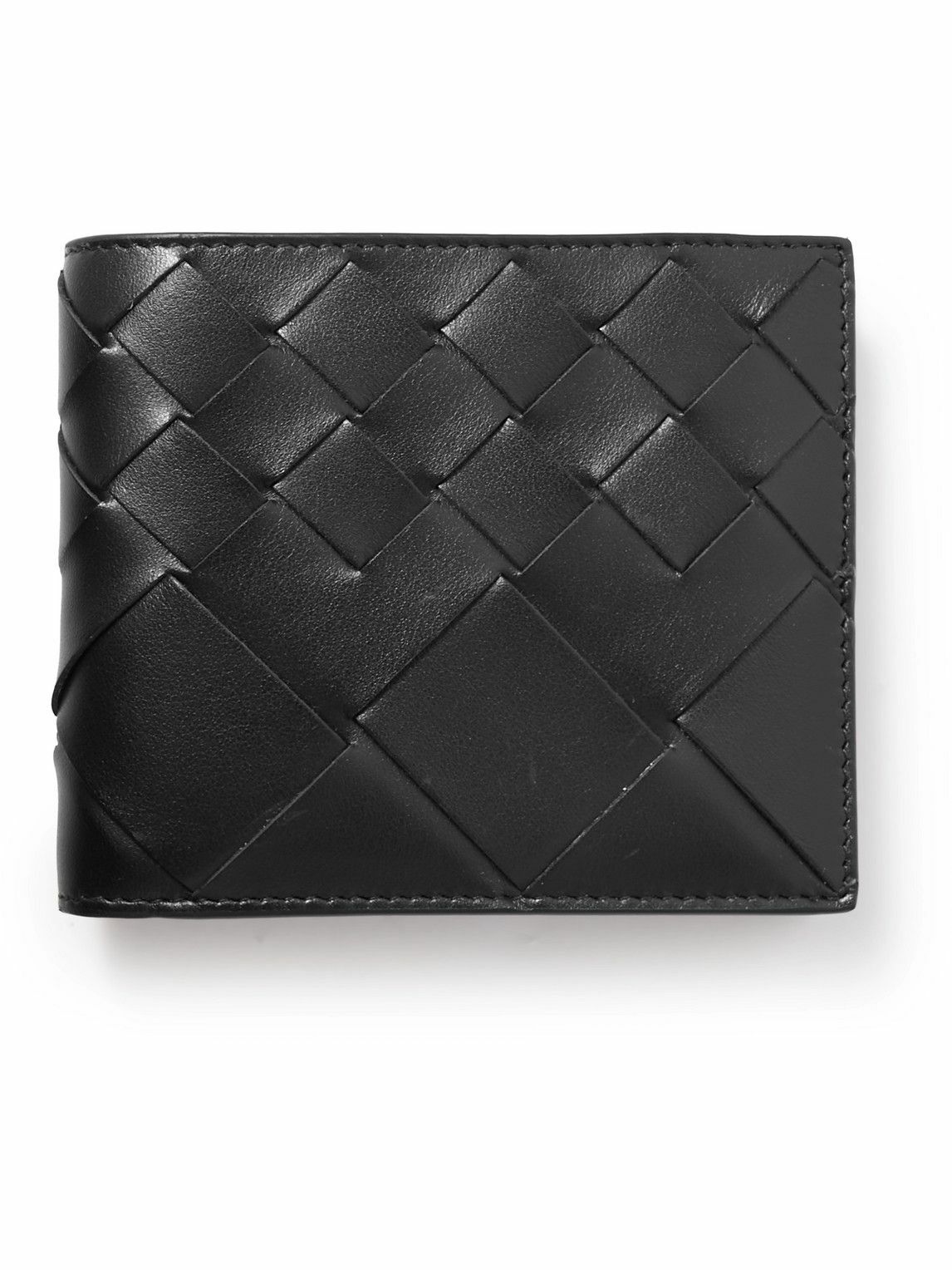 Bottega Intrecciato Leather Billfold Wallet Green Bottega