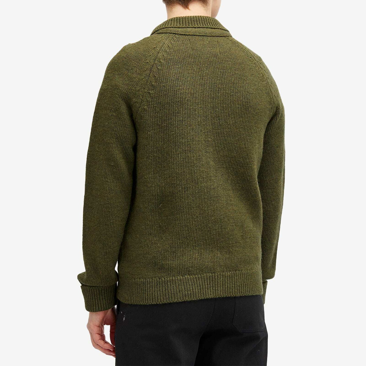 Barbour Men's TO KI TO Paxman Zip Cardigan in Dark Olive