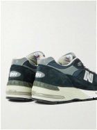 New Balance - 991 Suede, Mesh and Leather Sneakers - Blue
