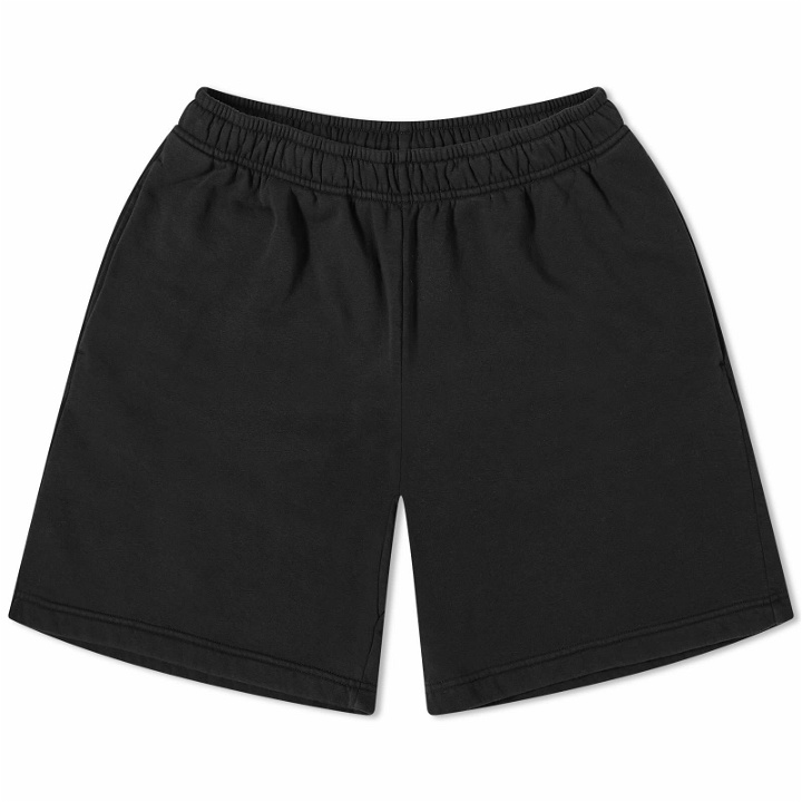 Photo: Acne Studios Men's Forge Pink Label Sweat Shorts in Black