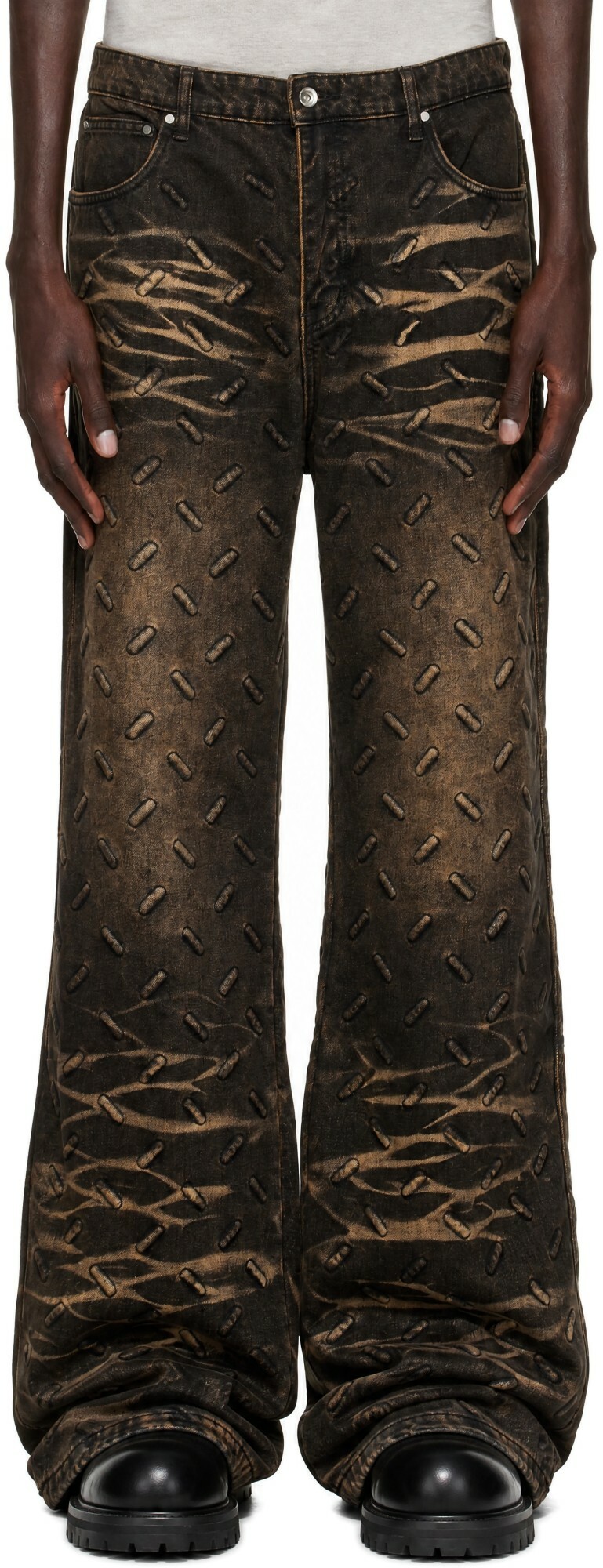 Who Decides War Black Thread Plate Jeans