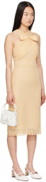 SHUSHU/TONG Beige Crossover Bow Midi Dress