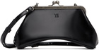 Y's Black Small Glossy Leather Curve Bag