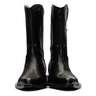 Martine Rose Black Leather Cowboy Boots