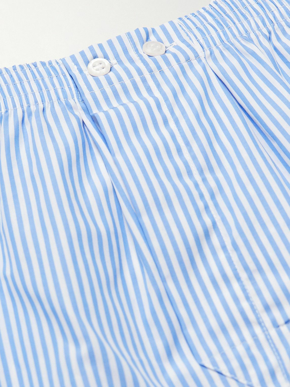 Derek Rose - James Striped Cotton Boxer Shorts - Blue