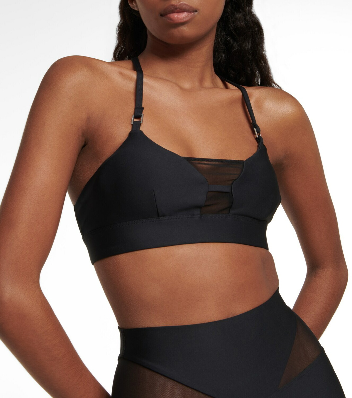 Alo Yoga Airlift mesh-trimmed sports bra Alo Yoga