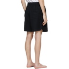 Tekla Black Flannel Pyjama Shorts