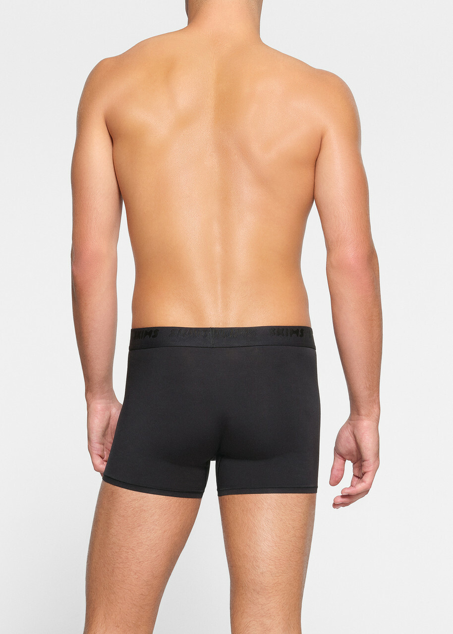 Skims Stretch-cotton Boxer Briefs set of Three Black