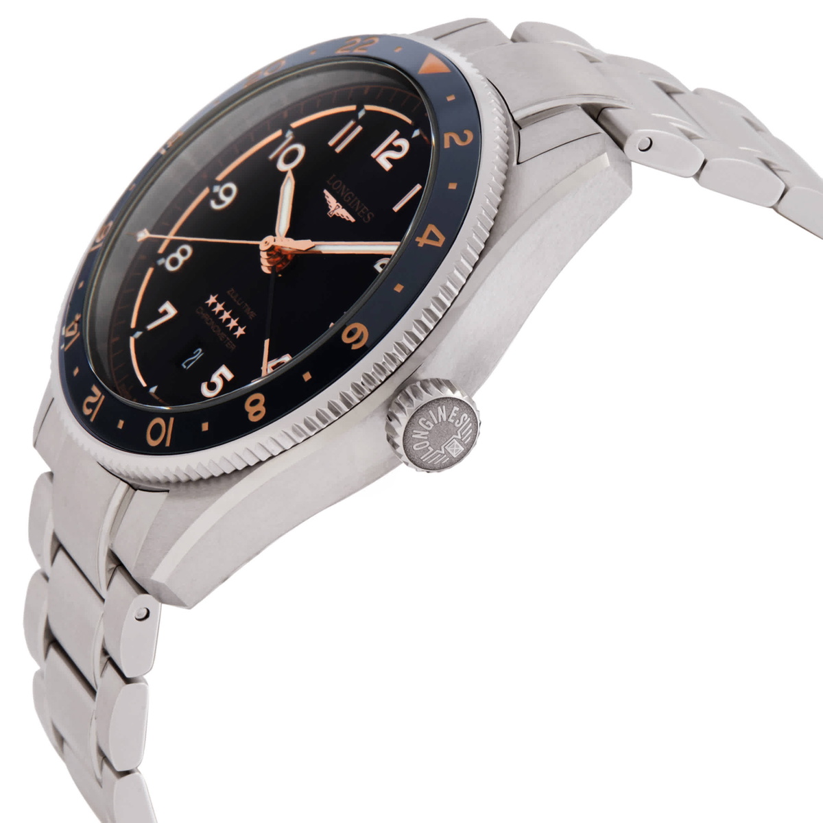 Longines Spirit Zulu Time Automatic Black Dial Mens Watch L38124506