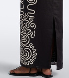 Cala de la Cruz Bruna printed linen maxi skirt