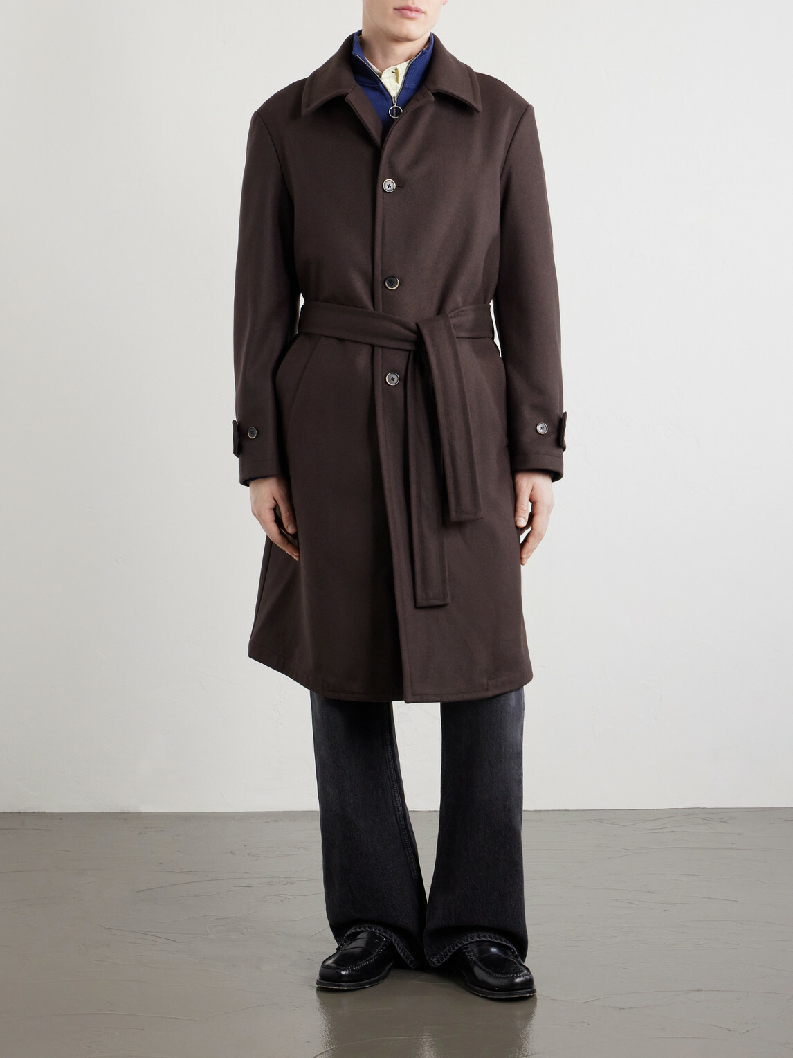 Barena - Belted Wool-Blend Coat - Brown