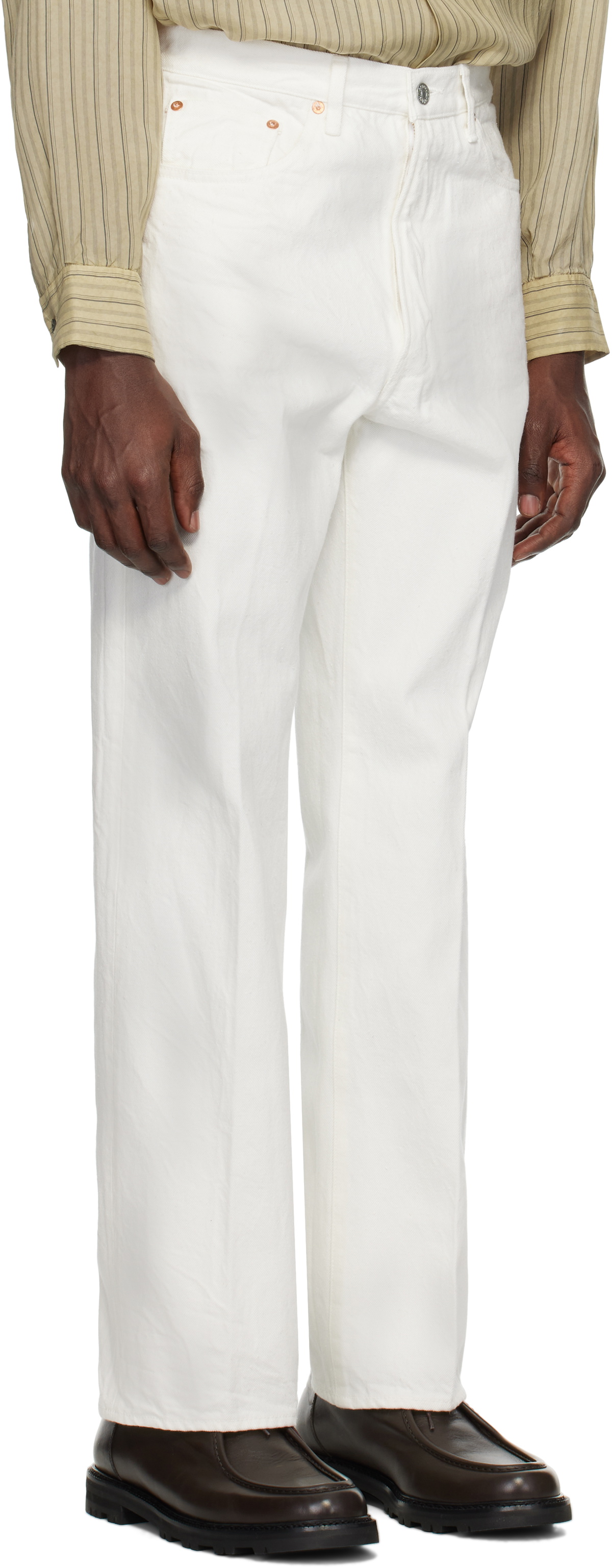 KAPTAIN SUNSHINE White Skate Shoecut Jeans