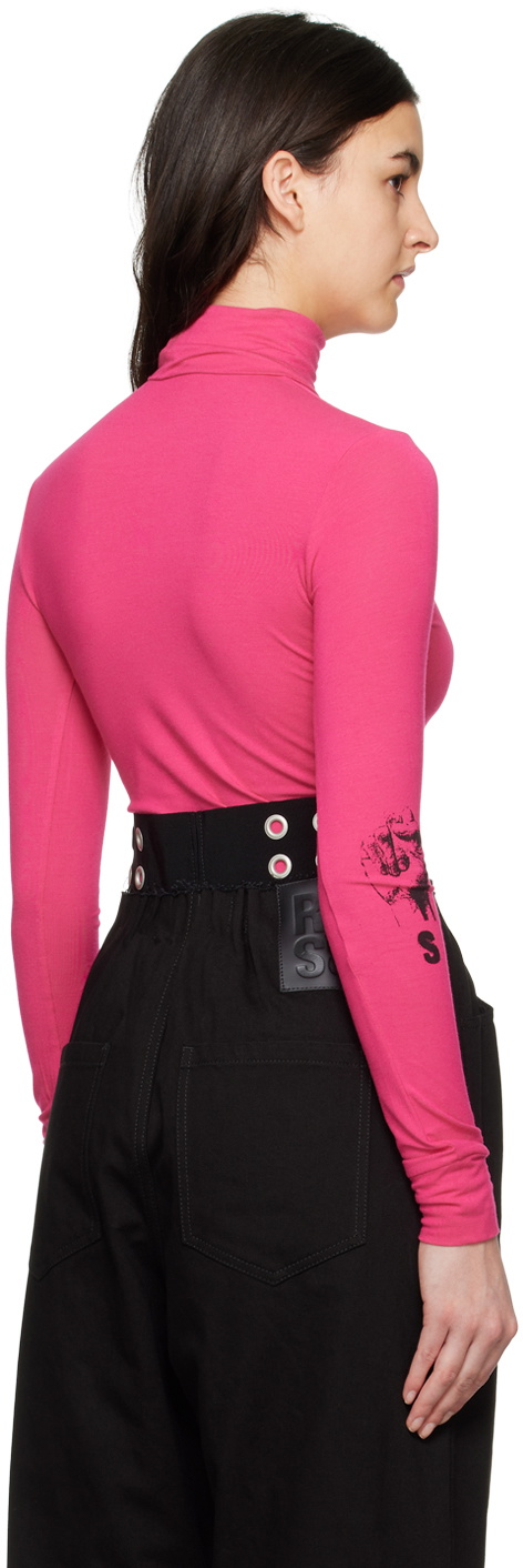 Raf Simons Pink Hand Sign Turtleneck