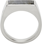 Tom Wood Silver & Black Larvikite Peaky Ring