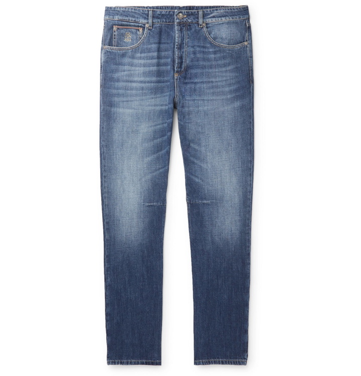 Photo: Brunello Cucinelli - Slim-Fit Denim Jeans - Blue