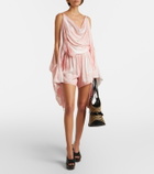 Balmain Printed satin shorts