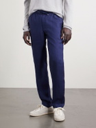 SEASE - Summer Mindset Straight-Leg Linen and Cotton-Blend Drawstring Trousers - Blue