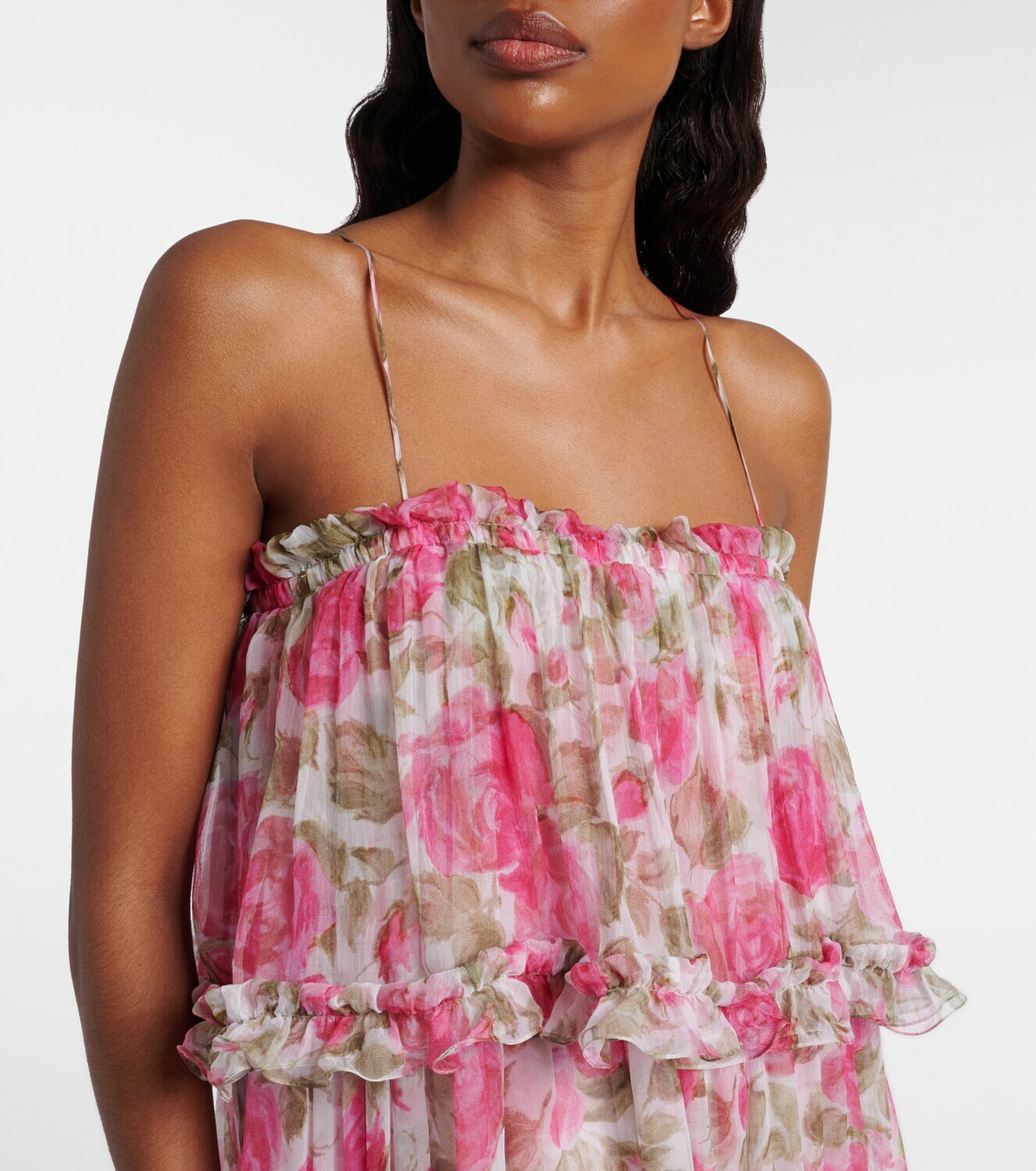 Chloé Floral silk georgette maxi dress