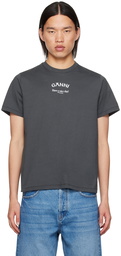 GANNI Gray Printed T-Shirt