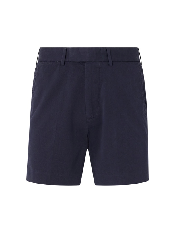 Photo: TOM FORD - Straight-Leg Cotton-Blend Twill Shorts - Blue