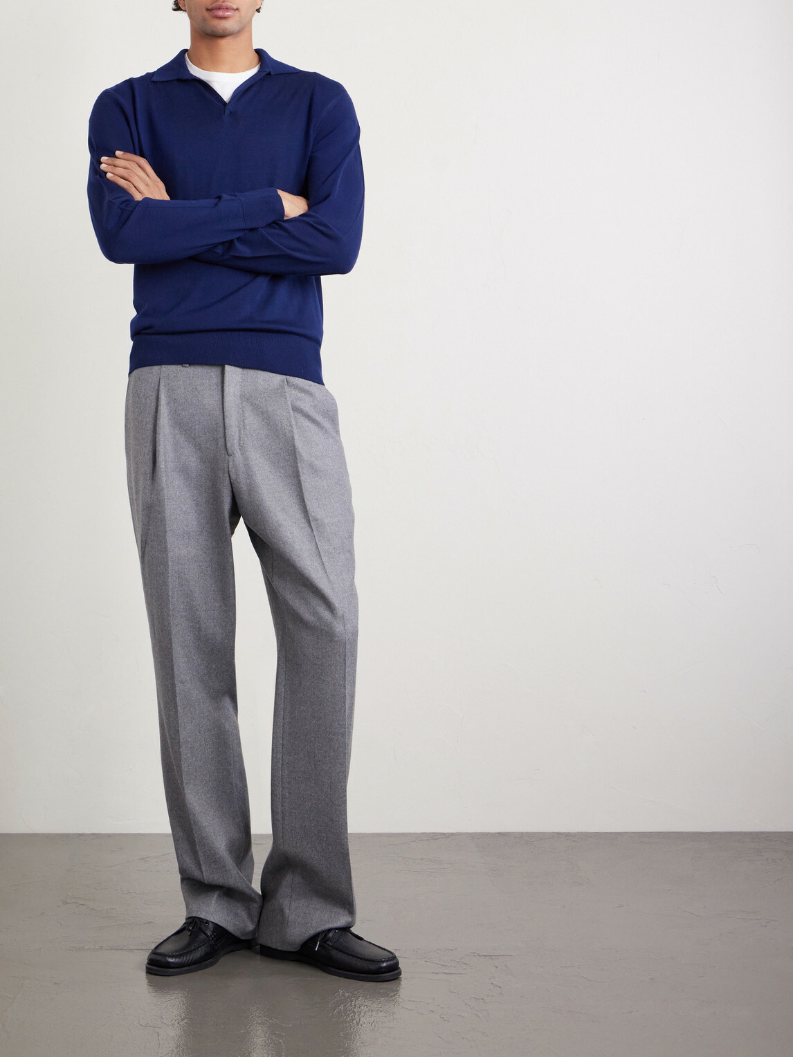 SEASE - Lasca Virgin Wool Polo Shirt - Blue